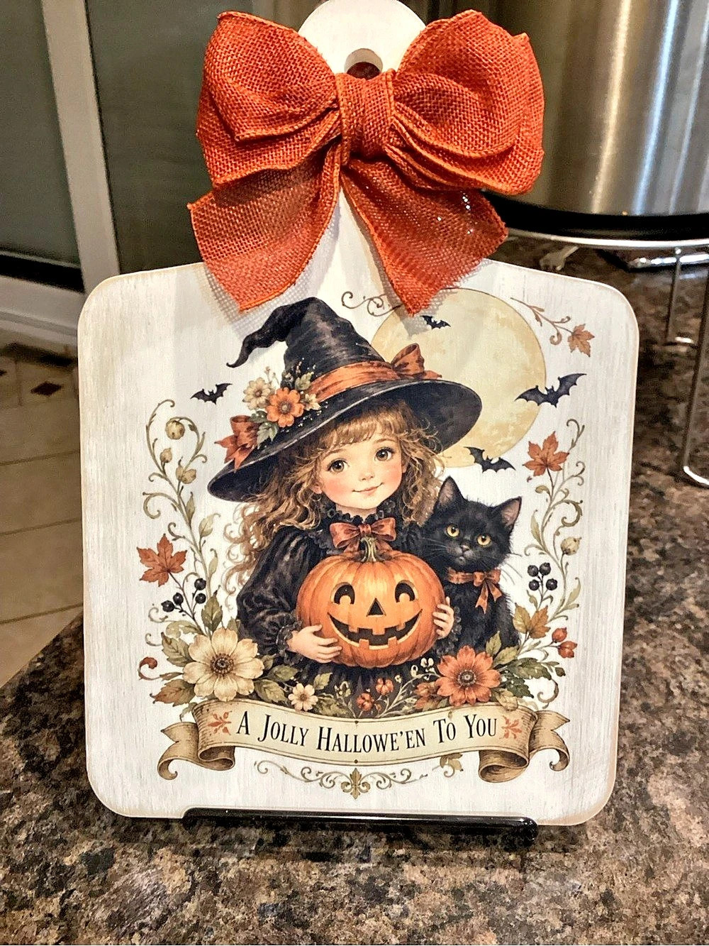 Halloween Witch & Cat Holiday Decor